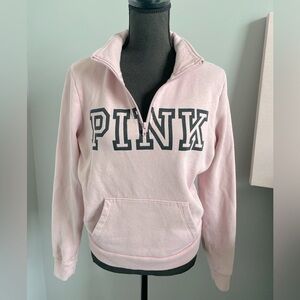 PINK Victoria's Secret Light Pink Half-Zip Sweatshirt